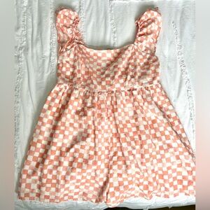 American Eagle Outfitters Pink and White Romper